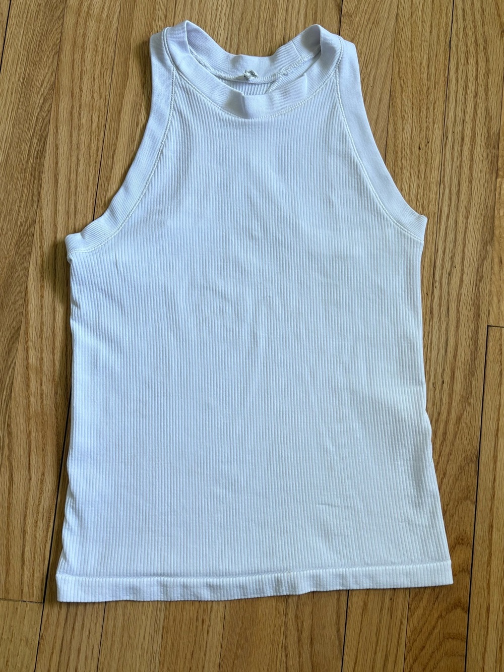 Athleta Women’s White Ribbed Tank Top - Sleeveless